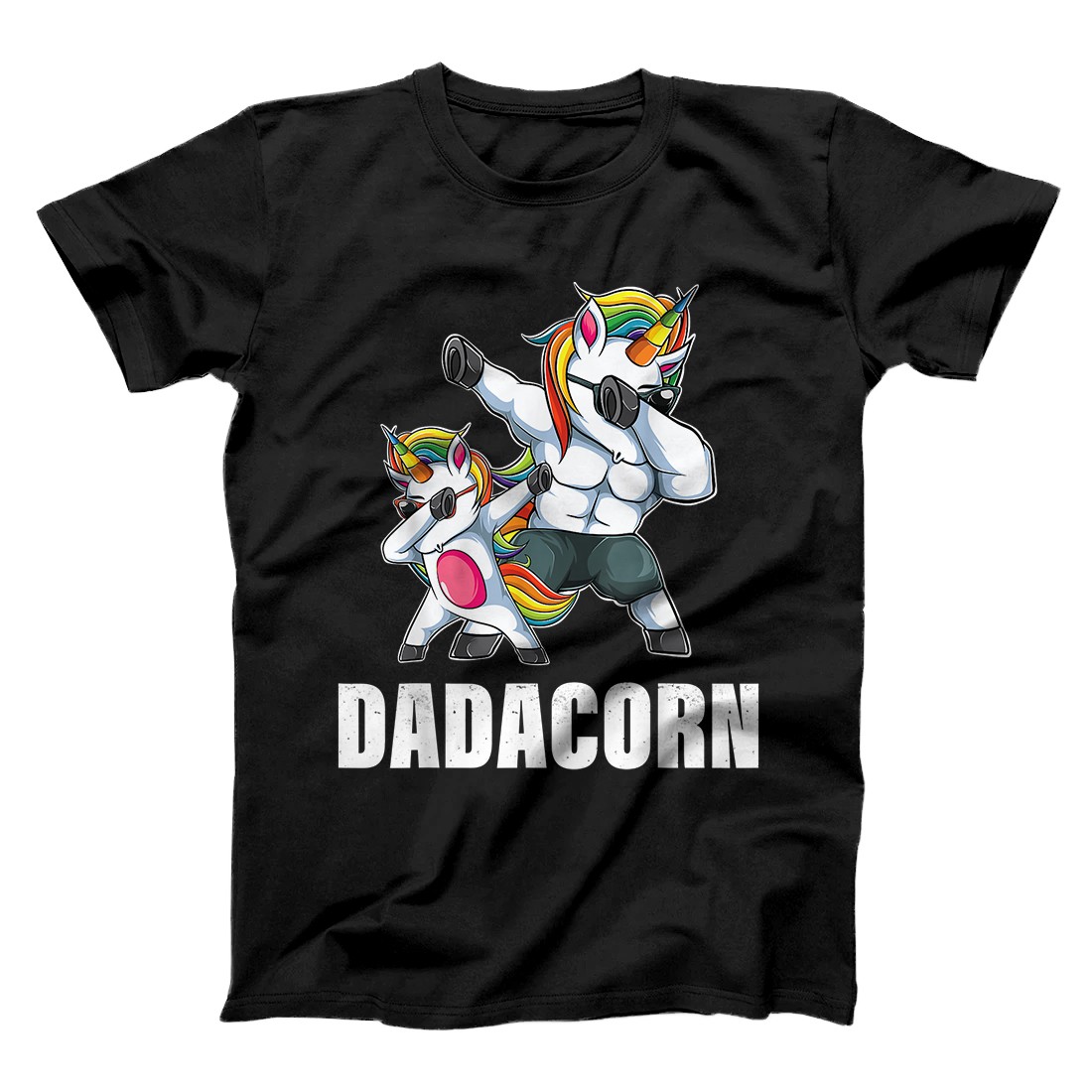 Personalized Dadacorn Dadicorn Daddycorn Unicorn Dad Baby Fathers Day T-Shirt