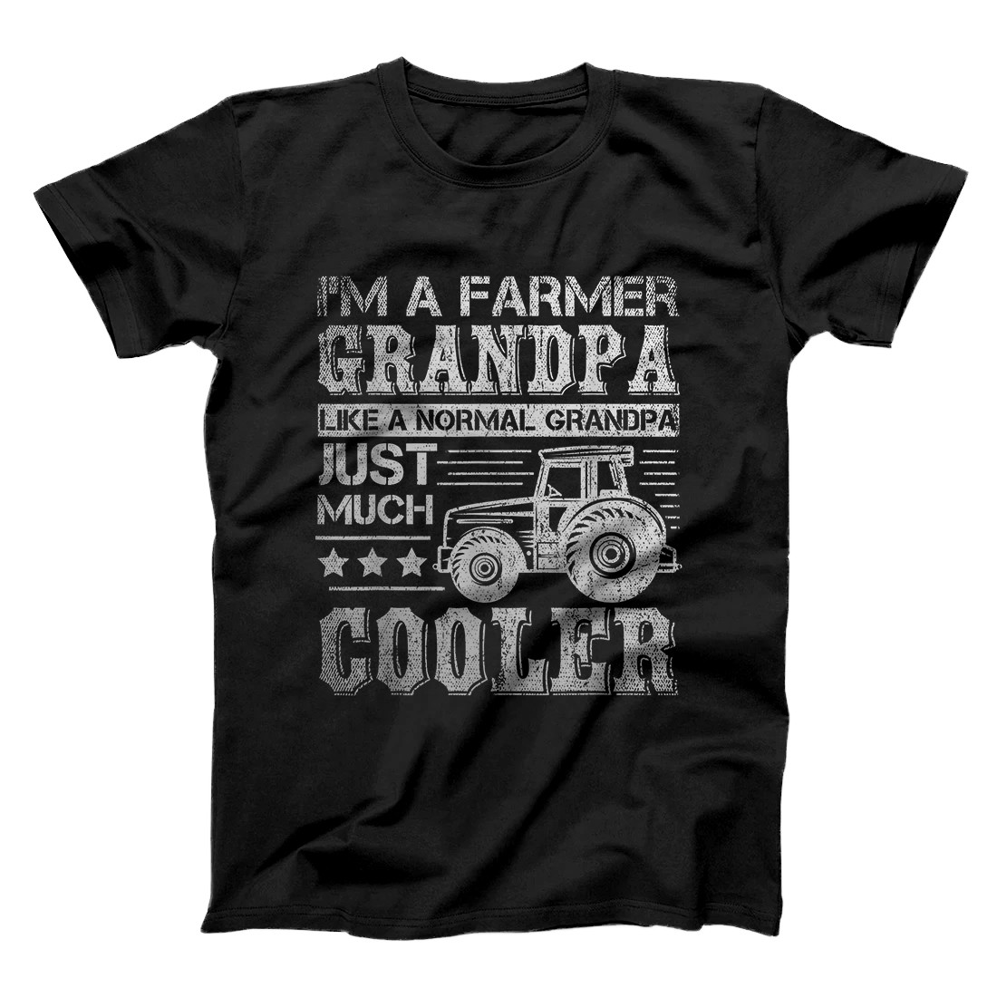 Personalized Fathers Day Gift Idea Grandpa Tractor Farmer T-Shirt