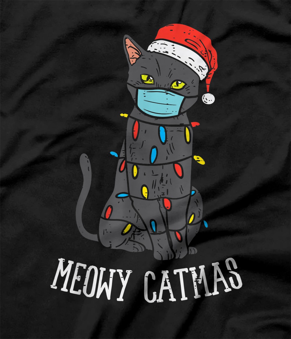 Meowy Catmas Christmas Tree Cats Mask Xmas Quarantine Gift Sweatshirt