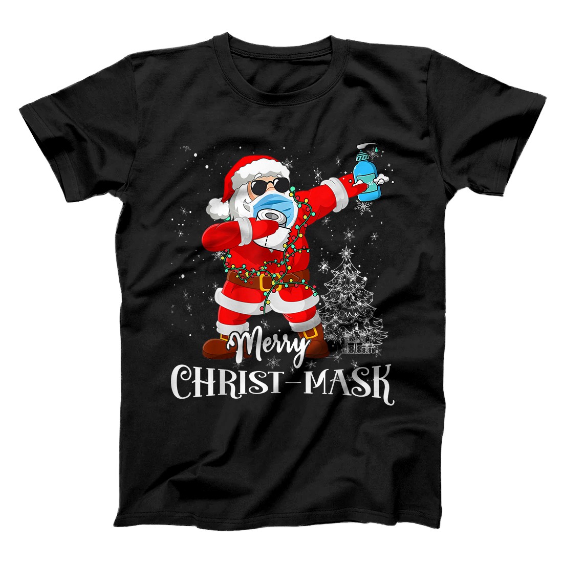 Personalized Christmas 2020 Santa Dabbing Wearing Mask Gift T-Shirt