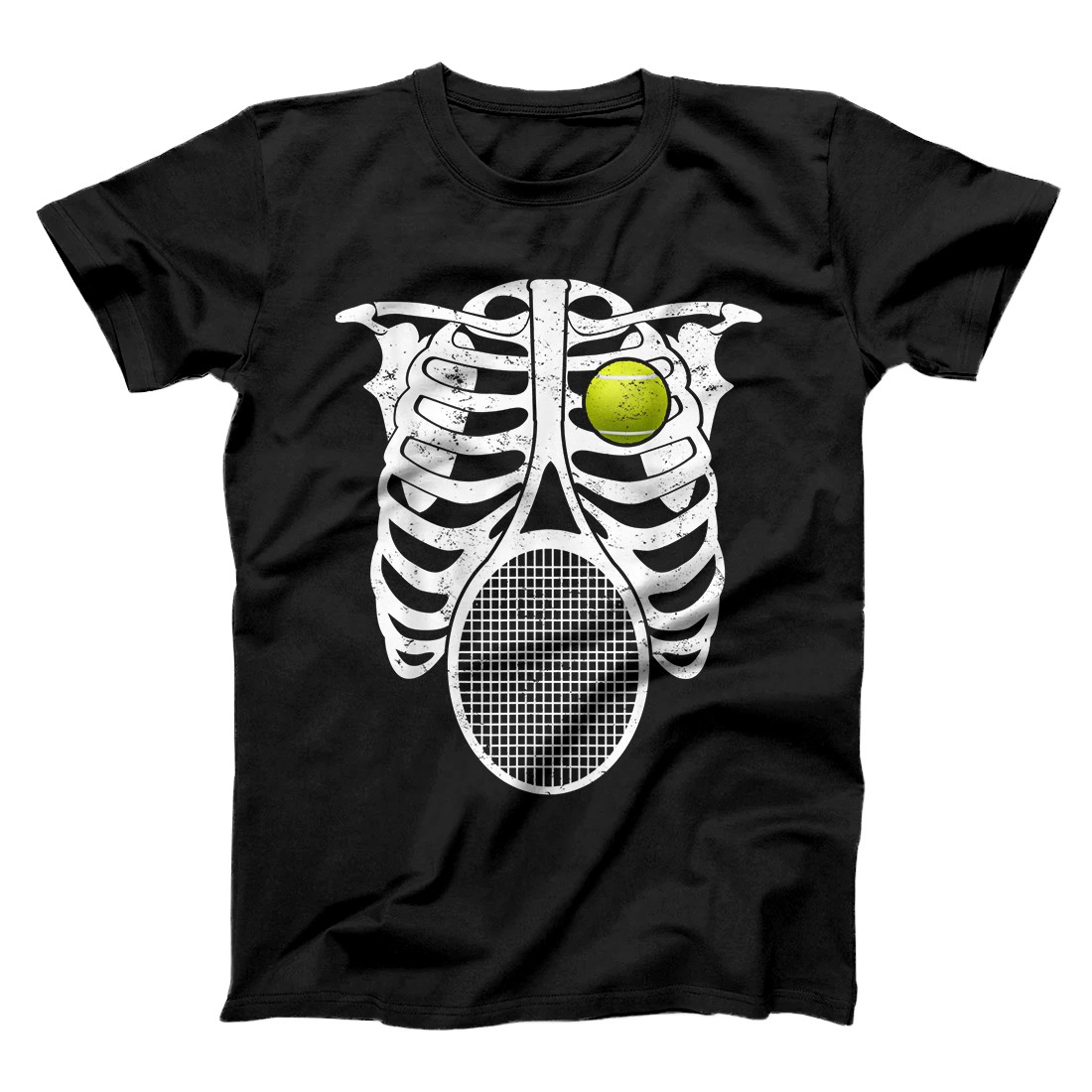 Personalized Sports Lover Halloween Gift Tennis Heart Skeleton Halloween T-Shirt