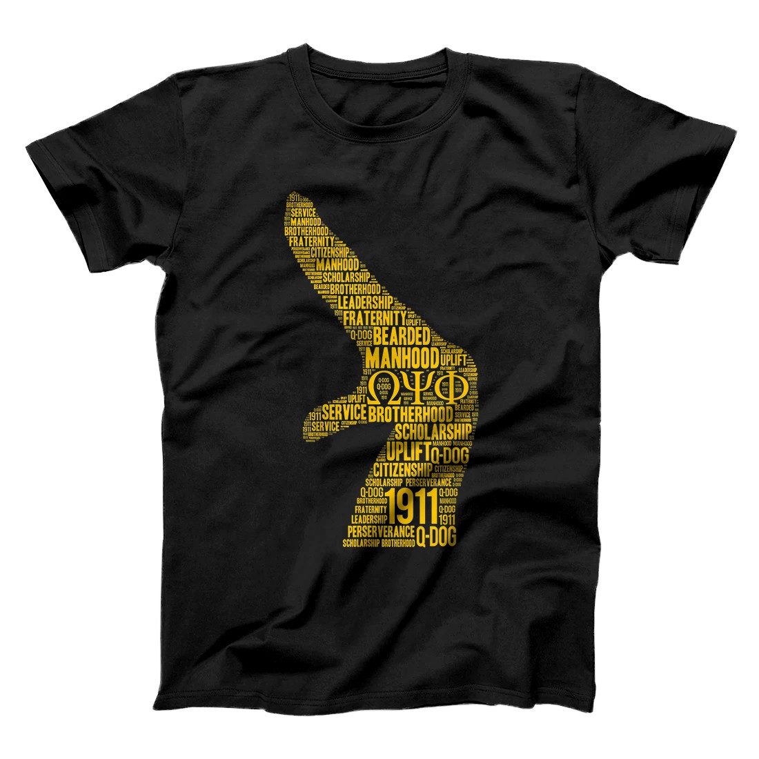 Personalized Black Fraternity Omega 1911 Hand Sign Words Psi Phi T-Shirt