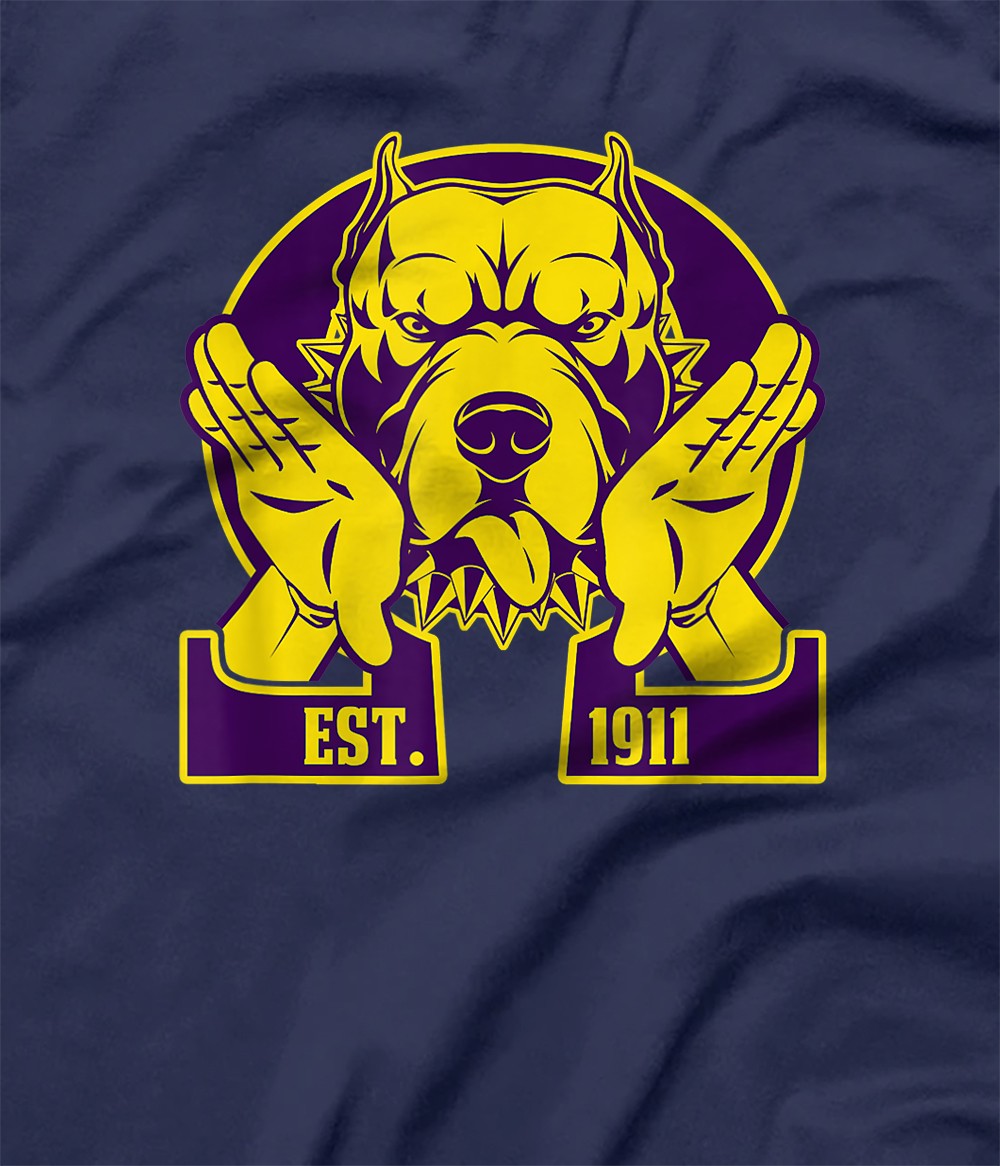 Personalized Black Fraternity Omega 1911 Bulldog Hand Sign Psi Purple