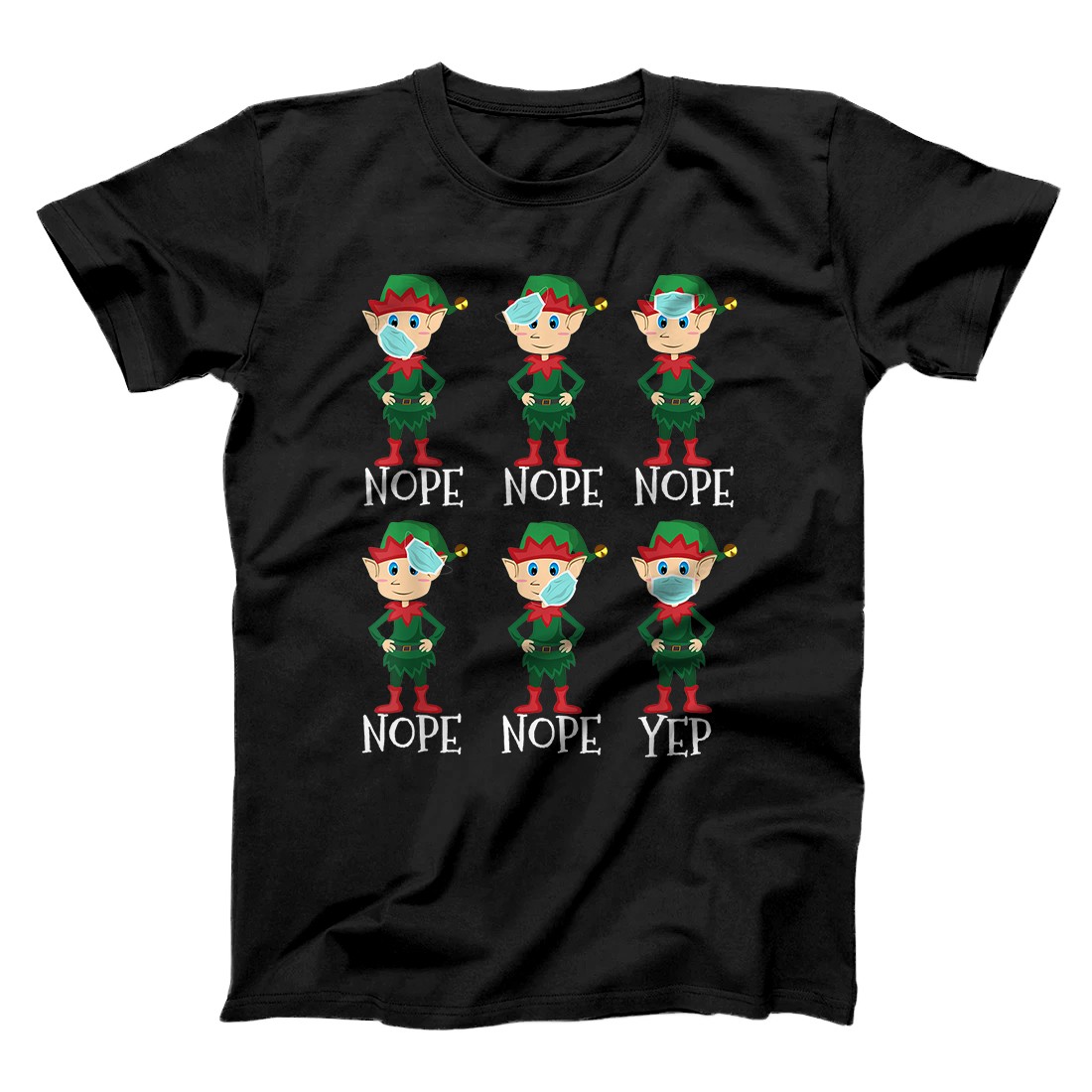 Personalized Funny Christmas Elf Proper Wearing of Mask - Mask Awareness T-Shirt