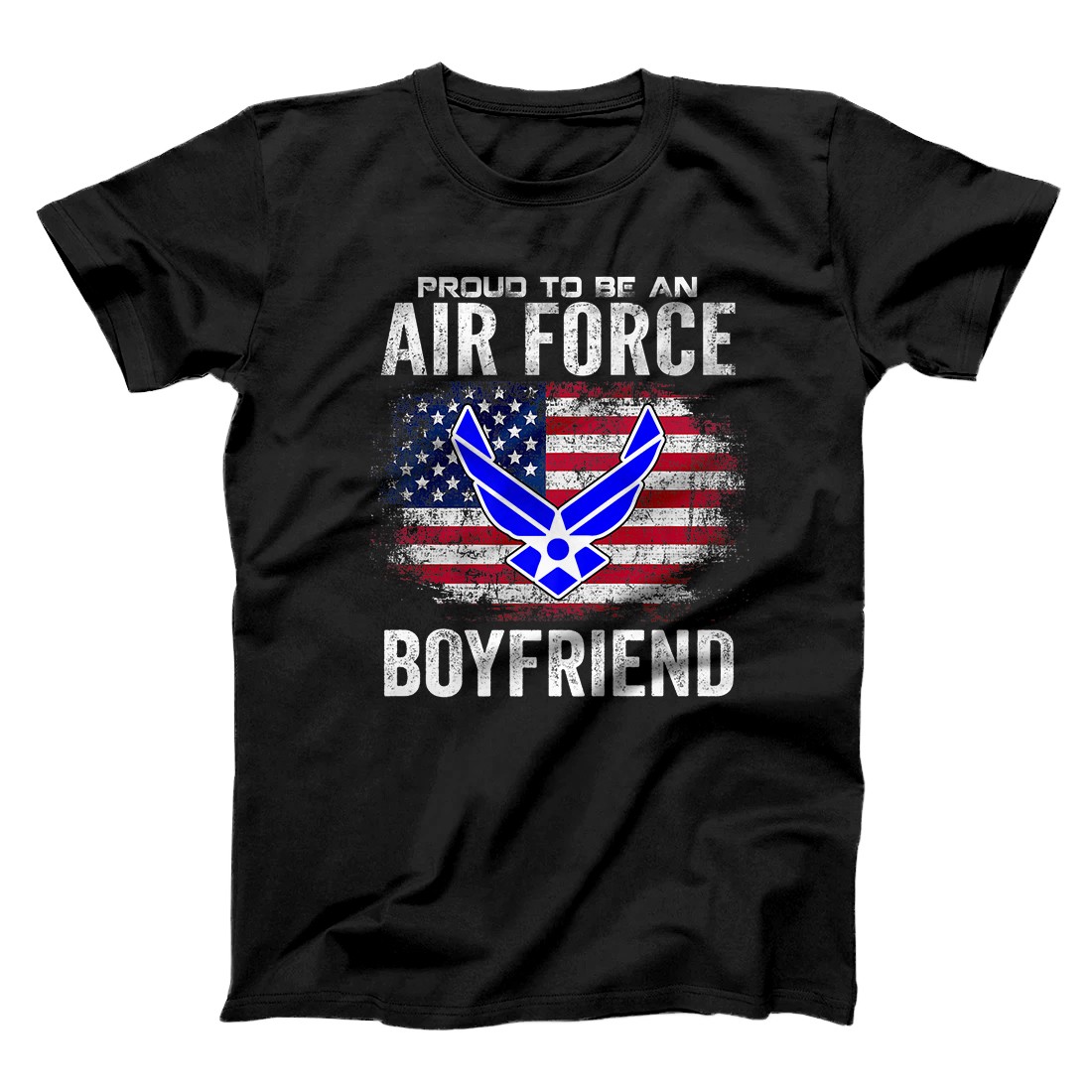 Personalized Proud To Be An Air Force Boyfriend With American Flag Gift Premium T-Shirt