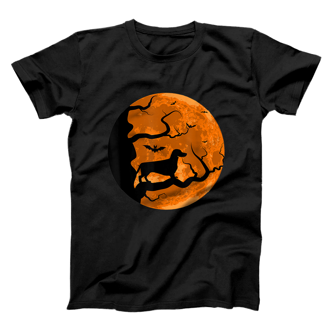 Personalized Dachshund And Moon Halloween Dachshund Lovers Cute Gift T-Shirt