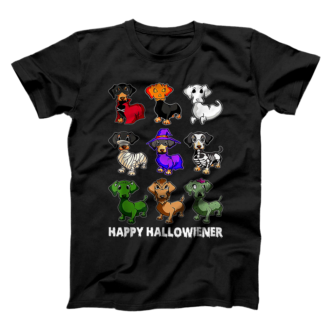 Personalized Dachshund Happy Halloweiner Funny Halloween Dogs Lover T-Shirt