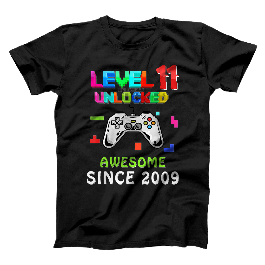 Personalized 11th birthday Gamer Level 11 Unlocked Awesome Since 2009 T-Shirt
