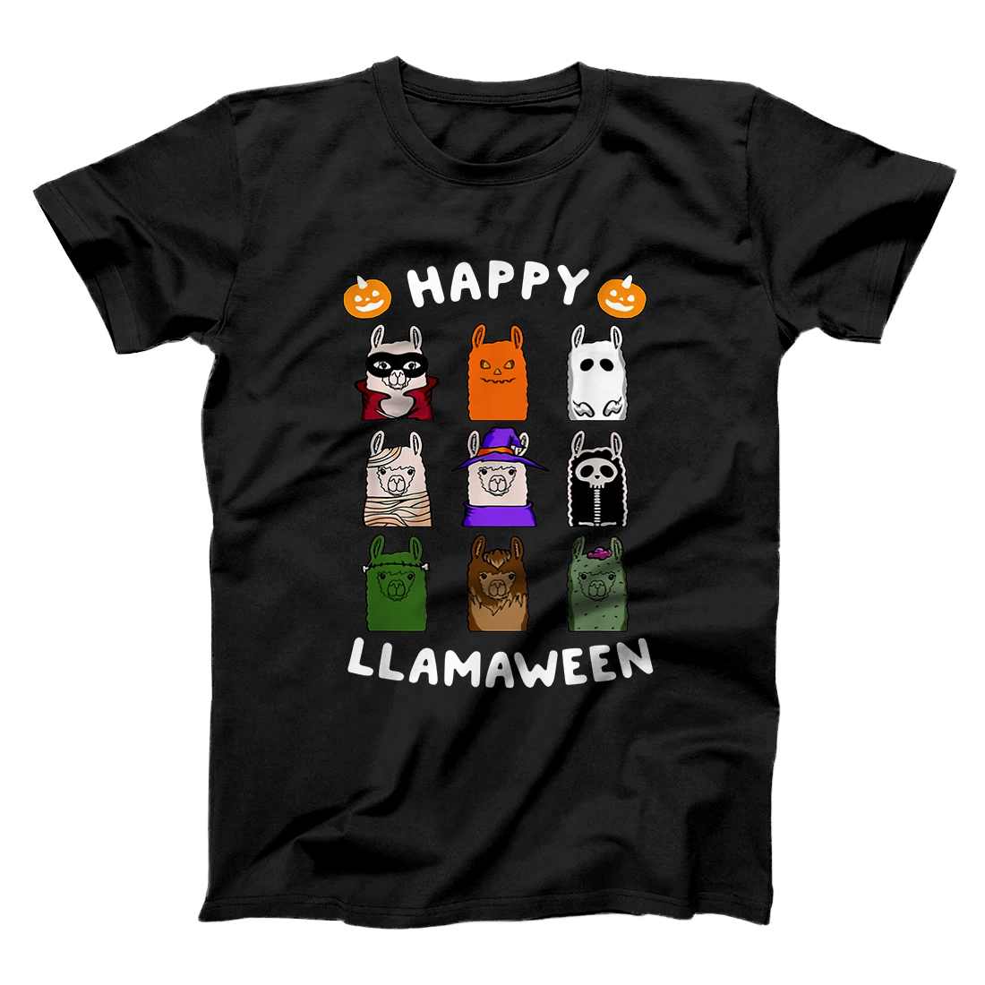 Personalized Happy Llamaween Funny Halloween Llama Girls Boys Kids Gift T-Shirt