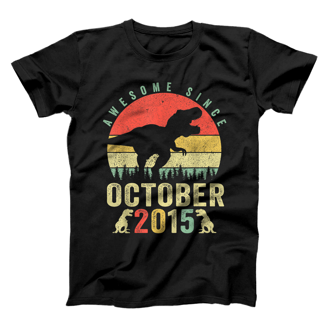 Personalized Dinosaur 5th Birthday Gift Awesome October 2015 5 Year Old T-Shirt