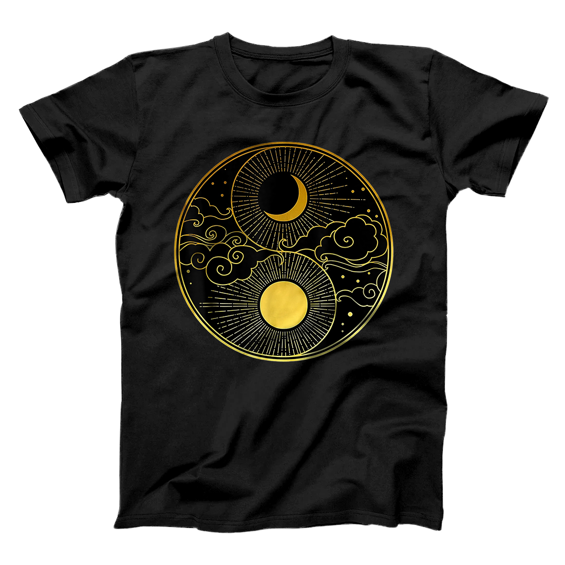 Personalized Sun Moon Clouds Stars Lunar yin yang T-Shirt