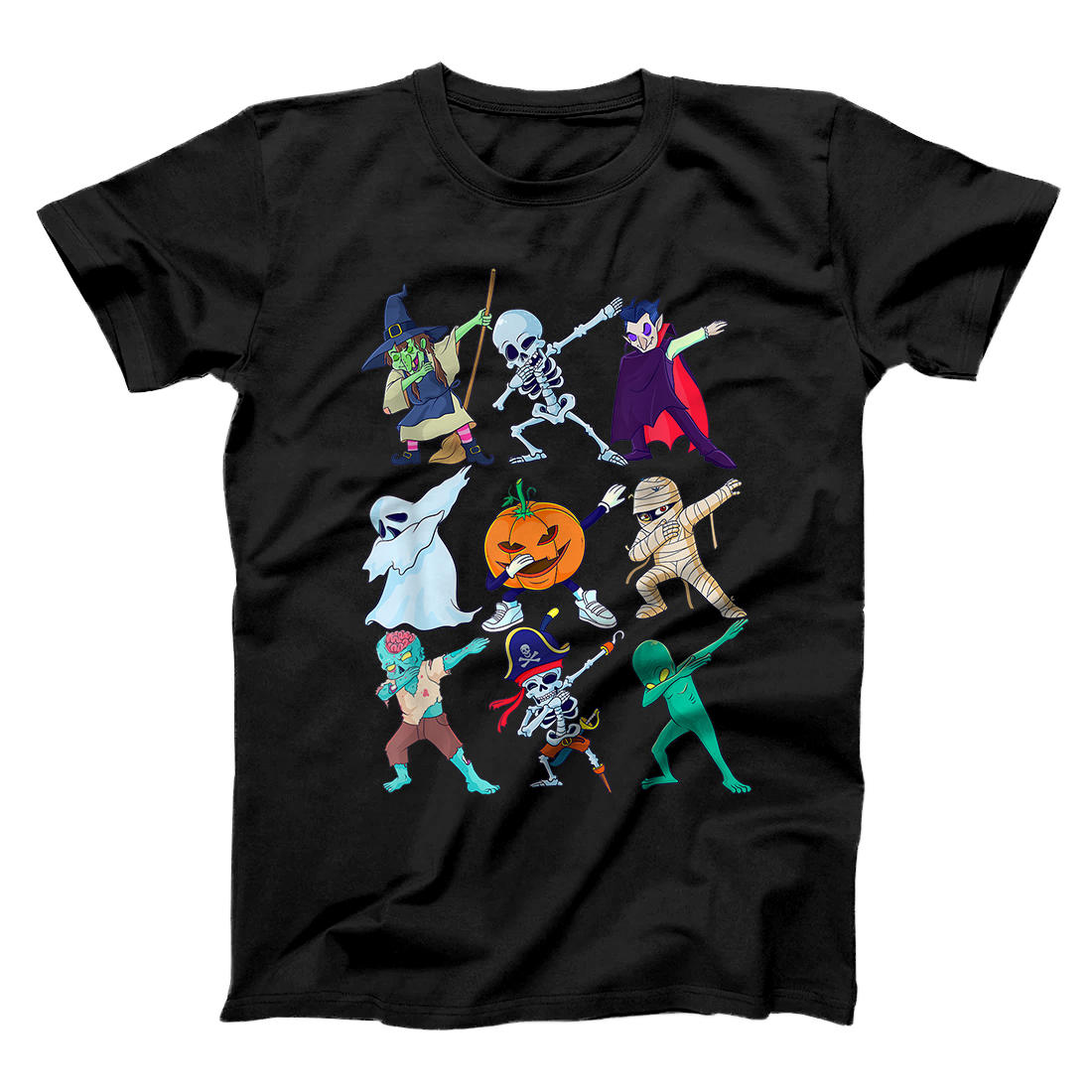 Personalized Dabbing Halloween Skeleton Monsters Boys Girls Kids Gift T-Shirt