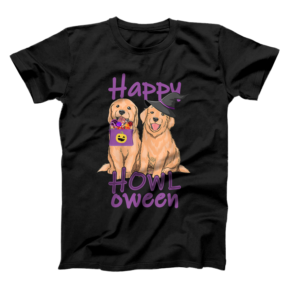 Personalized Fall Golden Retriever Lovers Halloween Happy Howl-O-Ween T-Shirt