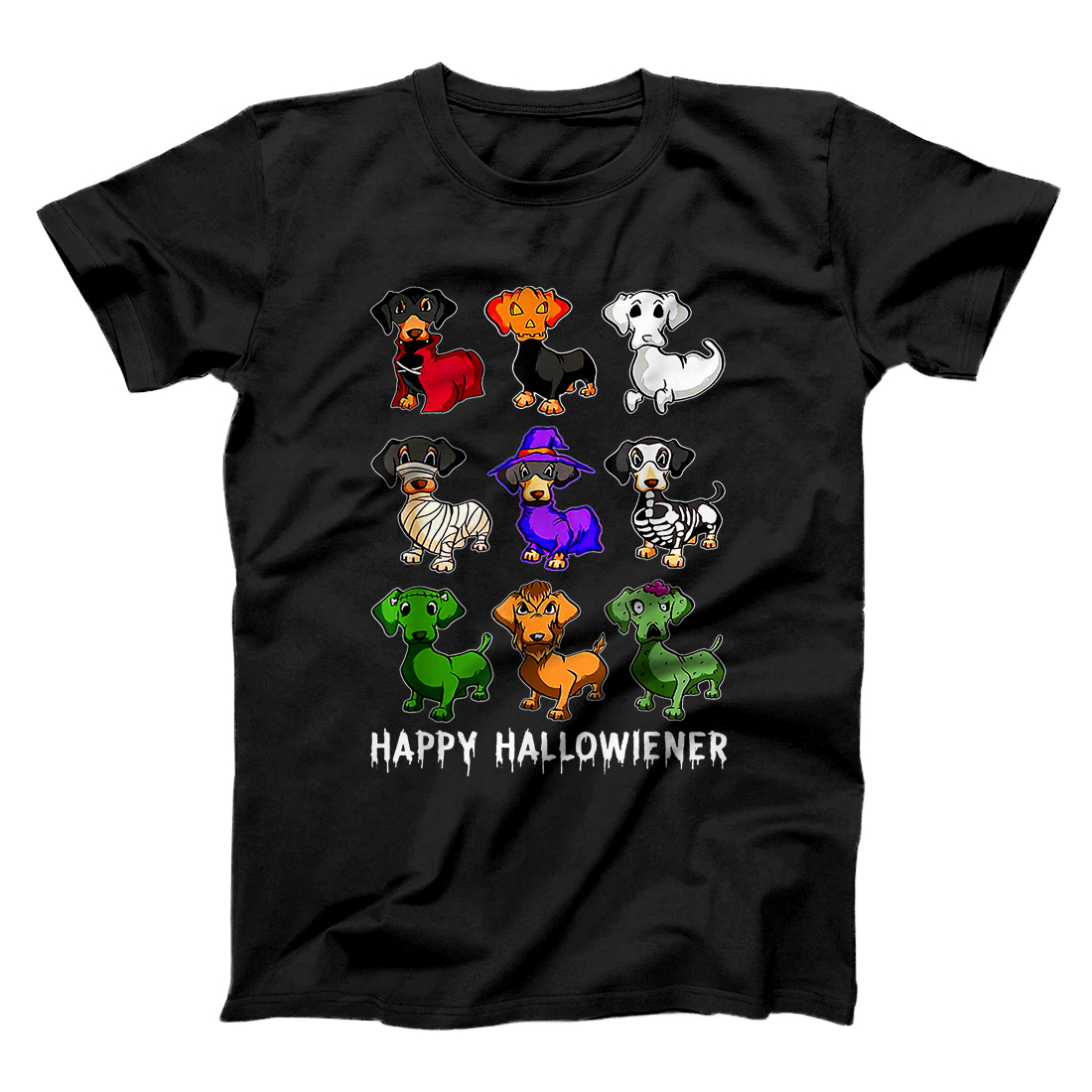 Personalized Dachshund Happy Halloweiner Funny Halloween Dogs Lover Gifts T-Shirt