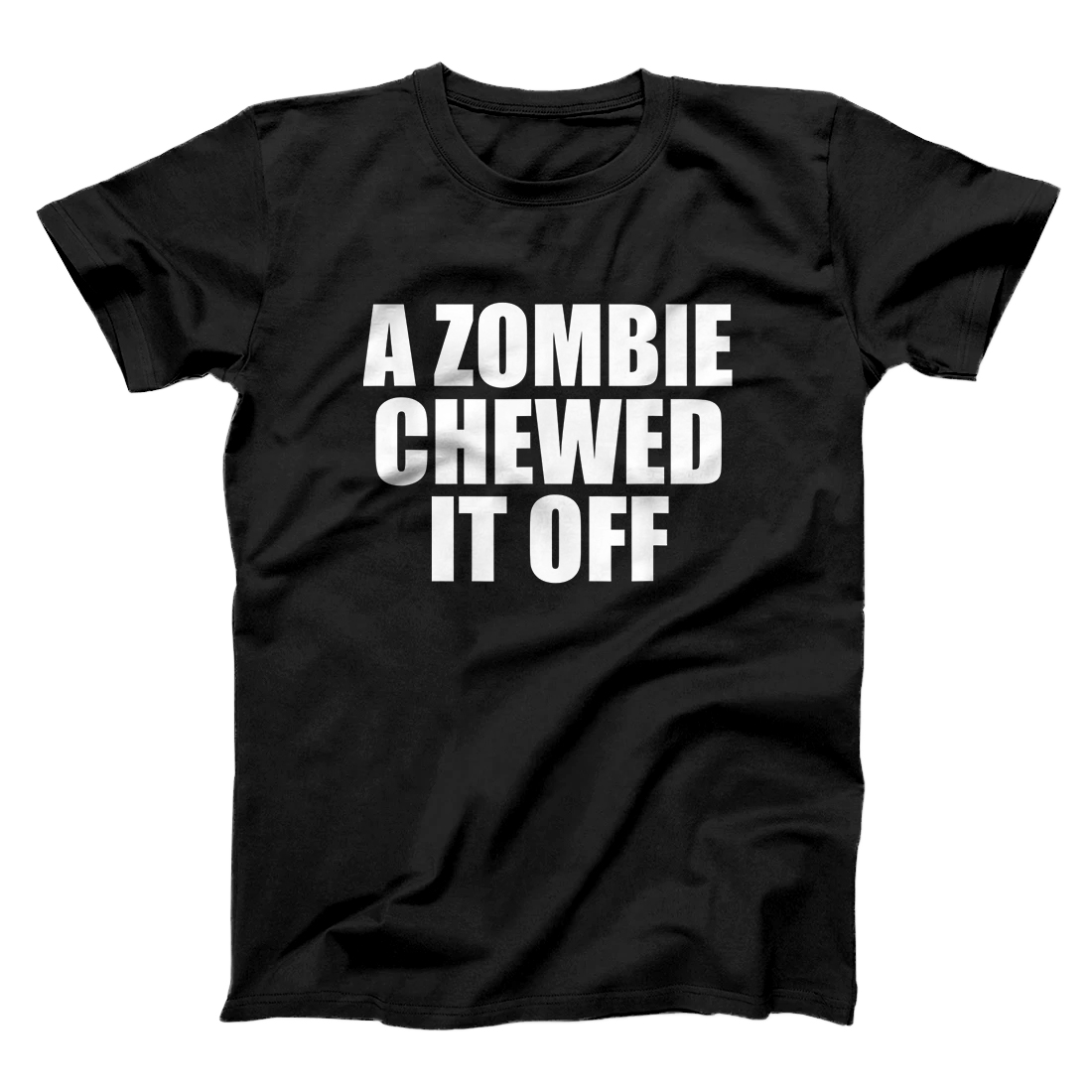 Personalized A Zombie Chewed It Off Sarcasm Amputee Cut Leg Wheelchair T-Shirt