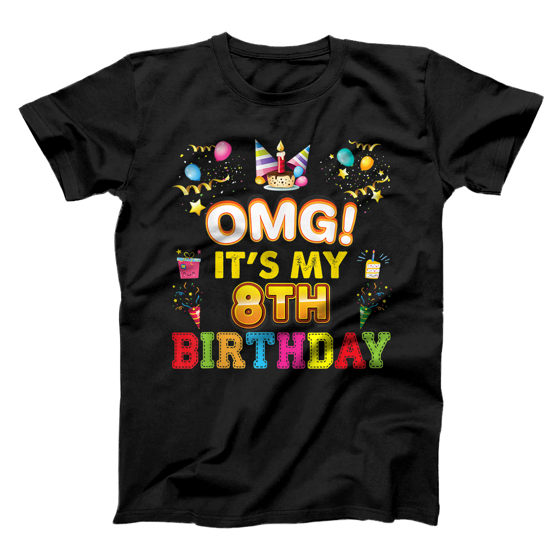 Personalized OMG It's My 8th Birthday Happy Vintage 8 Years Old Perfect T-Shirt