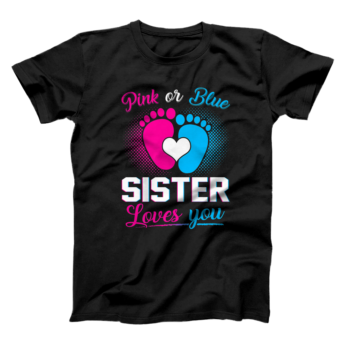 Personalized Pink Or Blue Sister Loves You T Shirt Baby Gender Reveal Premium T-Shirt