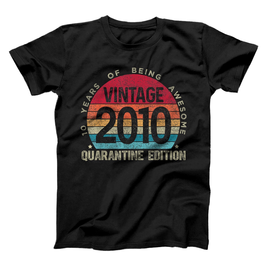 Personalized 10th Birthday Retro Limited Edition 2010 Quarantine Birthday T-Shirt