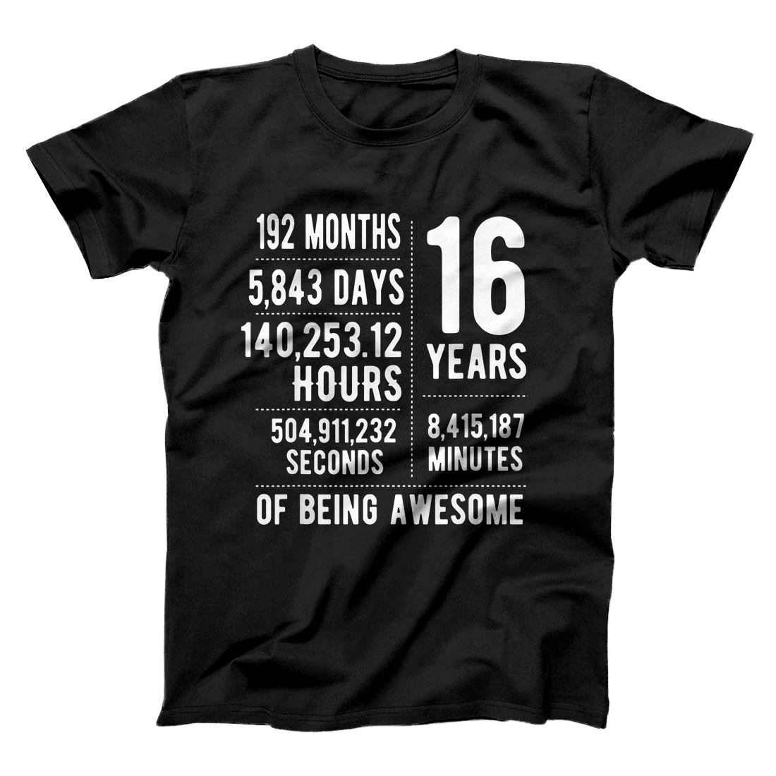 Personalized 16th Birthday Gift Idea For Boys & Girls Funny 16 Years Old T-Shirt