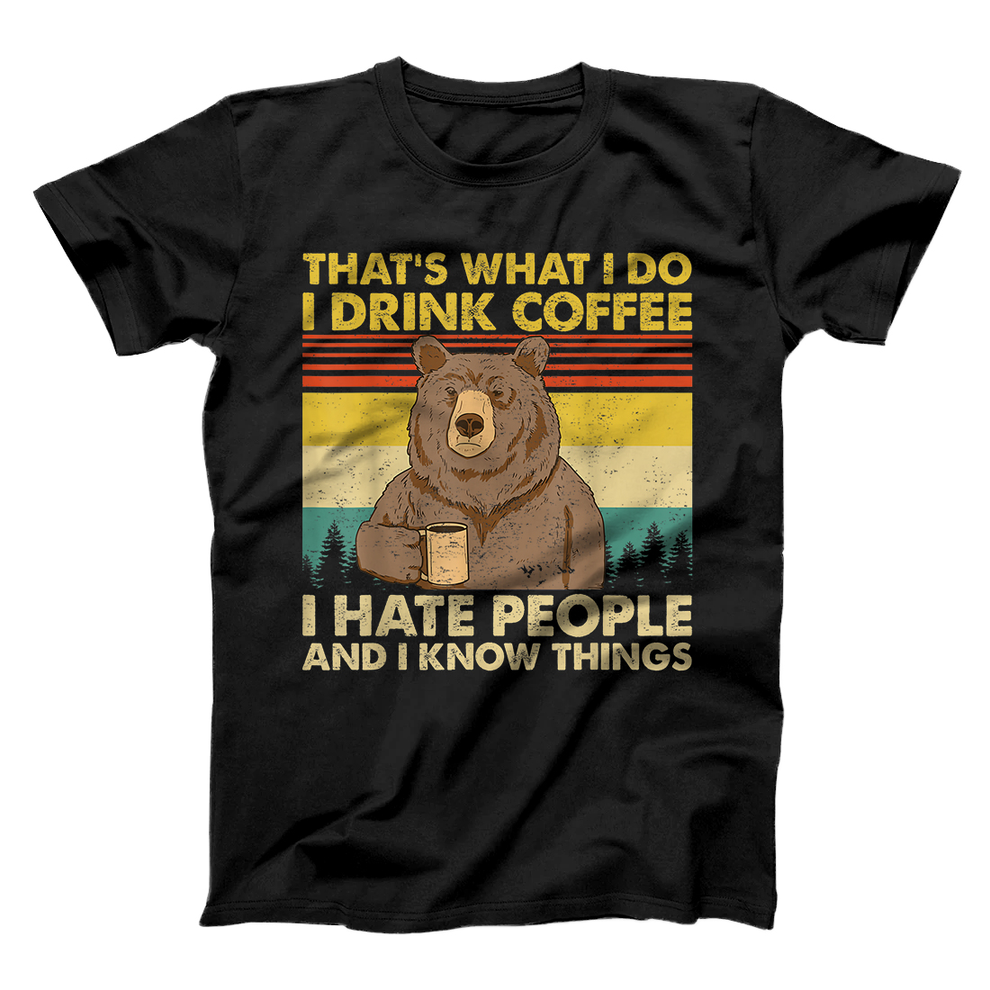 Personalized That's What I Do I Drink Coffee I Hate People Funny Vintage T-Shirt
