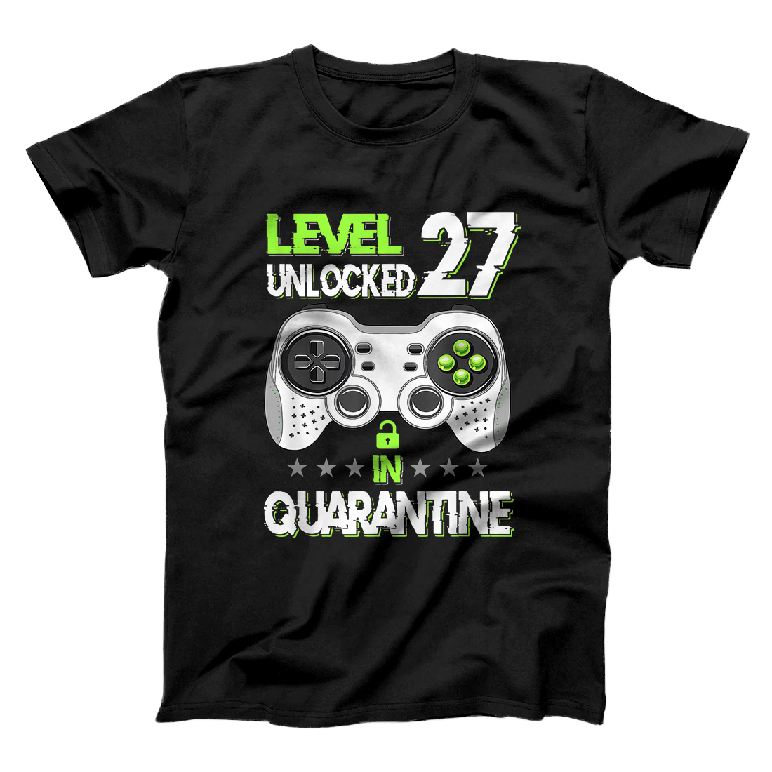 Personalized Level 27 Unlocked Video Gamer 1993 Birthday Quarantine T-Shirt