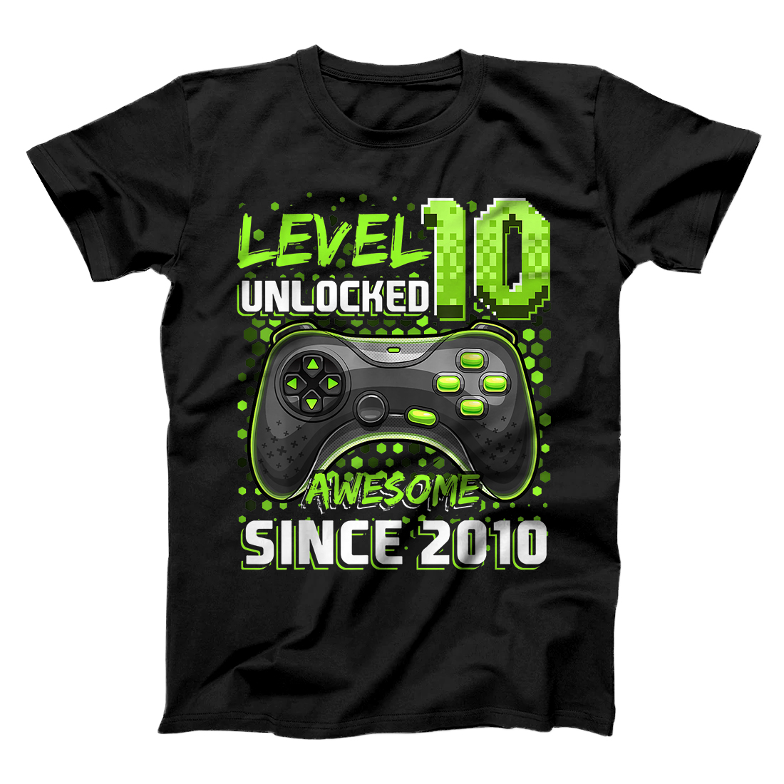 Personalized Level 10 Unlocked Awesome 2010 Video Game 10th Birthday Gift T-Shirt