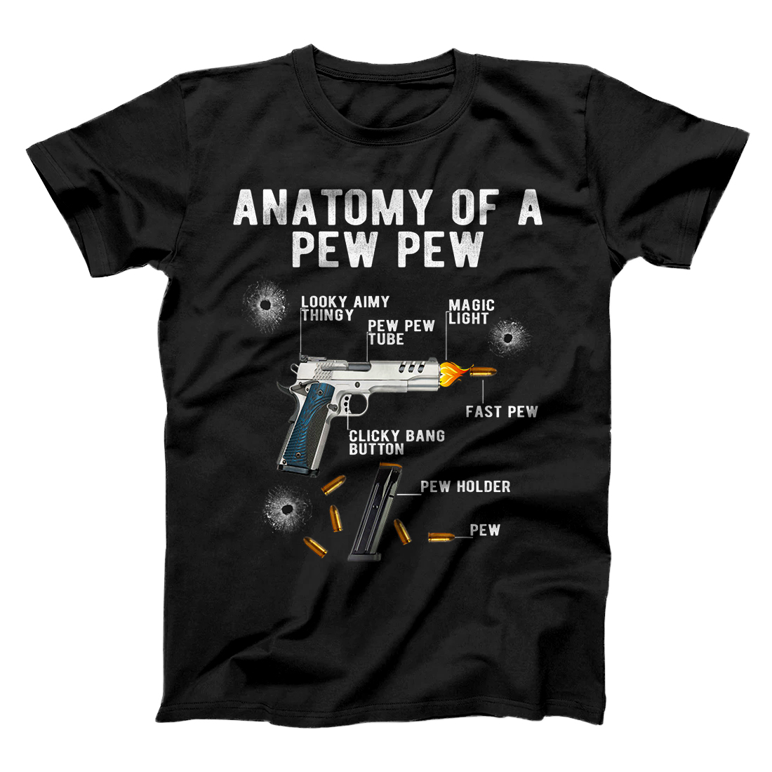 Personalized Anatomy Of A Pew Pewer - Ammo Gun Lovers T-Shirt