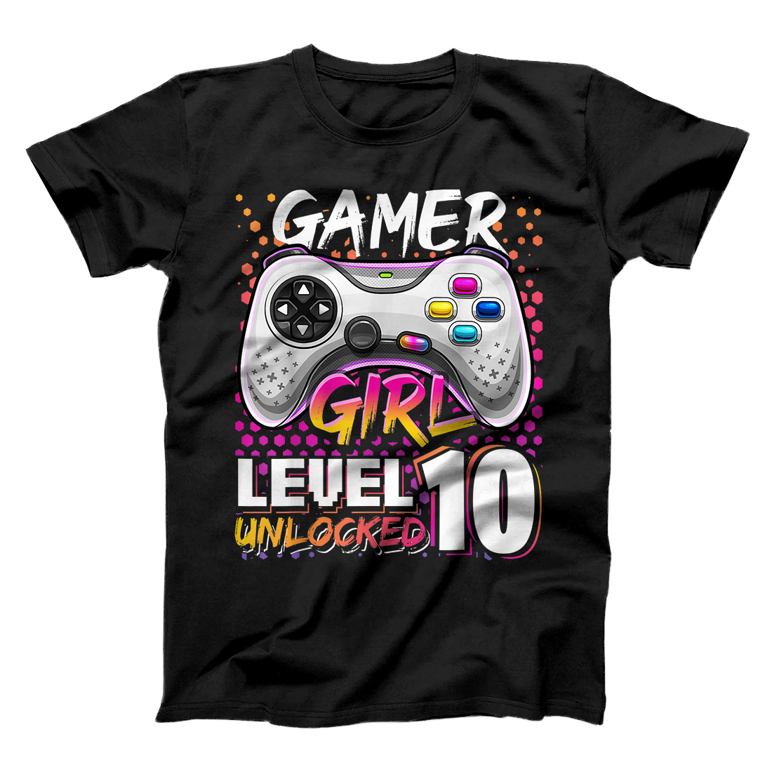 Personalized Gamer Girl Level 10 Unlocked Video Game Birthday Gift Girls T-Shirt