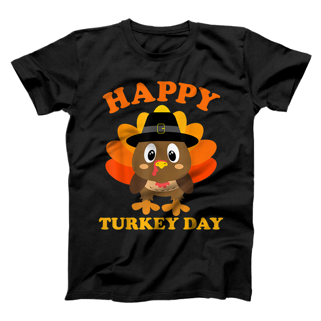 Personalized Happy Turkey Day Shirt Cute Little Pilgrim Gift Thanksgiving T-Shirt