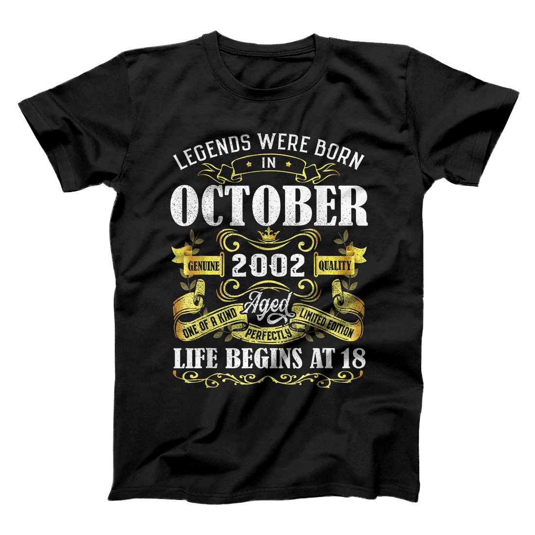 Personalized Legends Were Born In October 2002 18th Birthday Gift T-Shirt