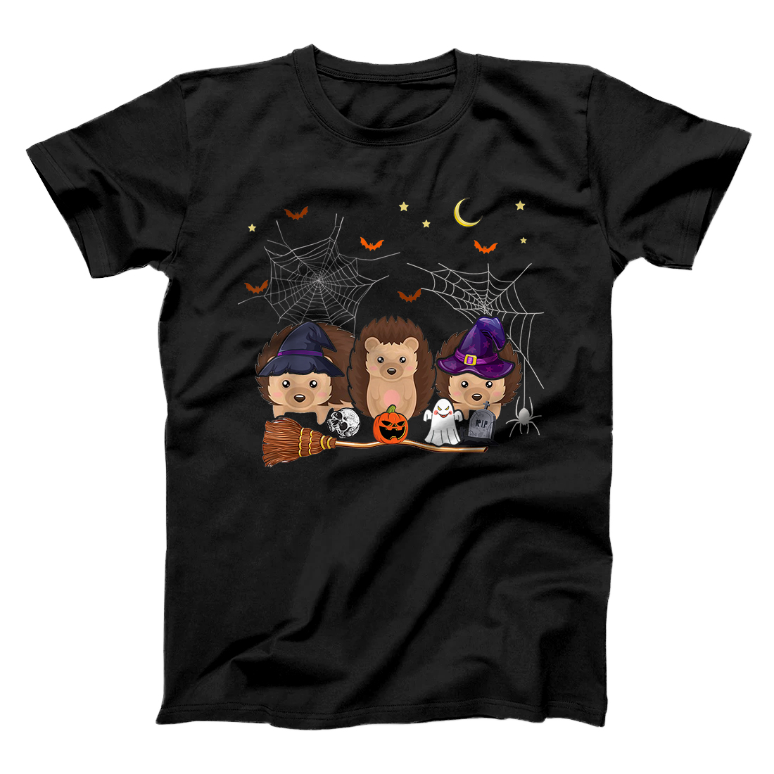 Personalized Funny Witch Hedgehogs Halloween Hedgehog Lover Gifts T-Shirt