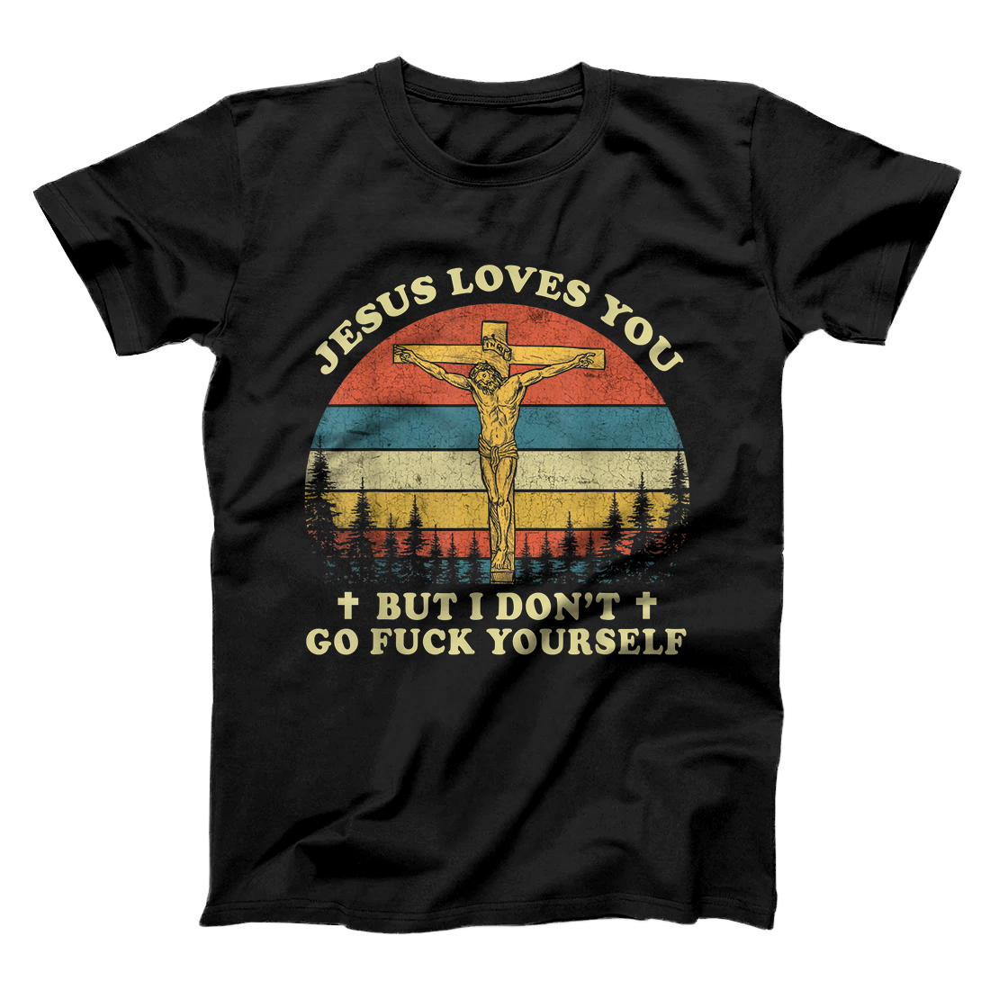 Personalized Jesus Love You But I Don't Go Fuck Yourself Funny Christmas T-Shirt