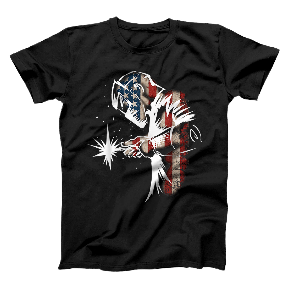 Personalized Welder American Flag USA Patriotic Welder Gift T-Shirt