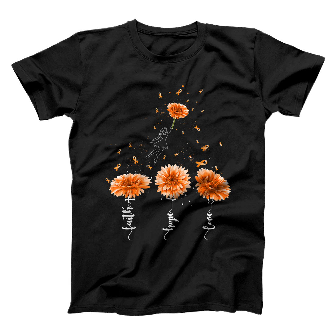 Personalized Faith Hope Love Sunflower Multiple Sclerosis Awareness T-Shirt