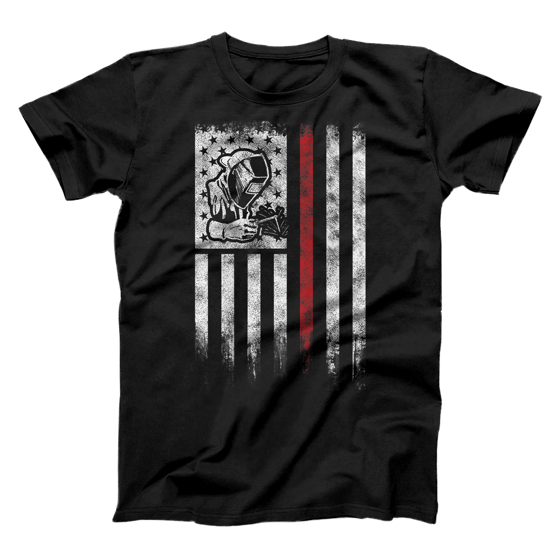 Personalized Welder Vintage USA American Flag Patriotic Welding Gift T-Shirt