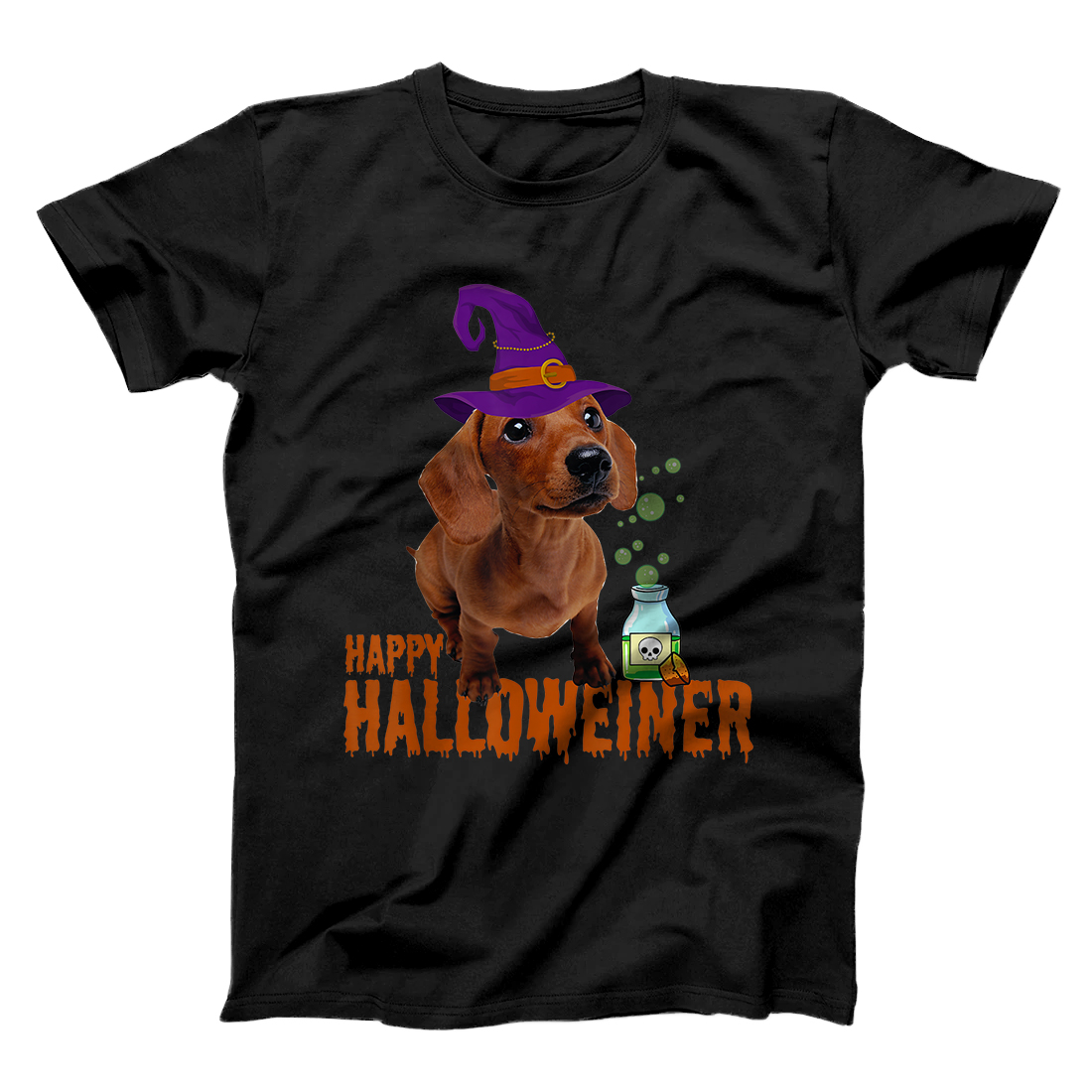 Personalized Funny Happy Halloweiner Cute Halloween Dog Lover Dachshund T-Shirt