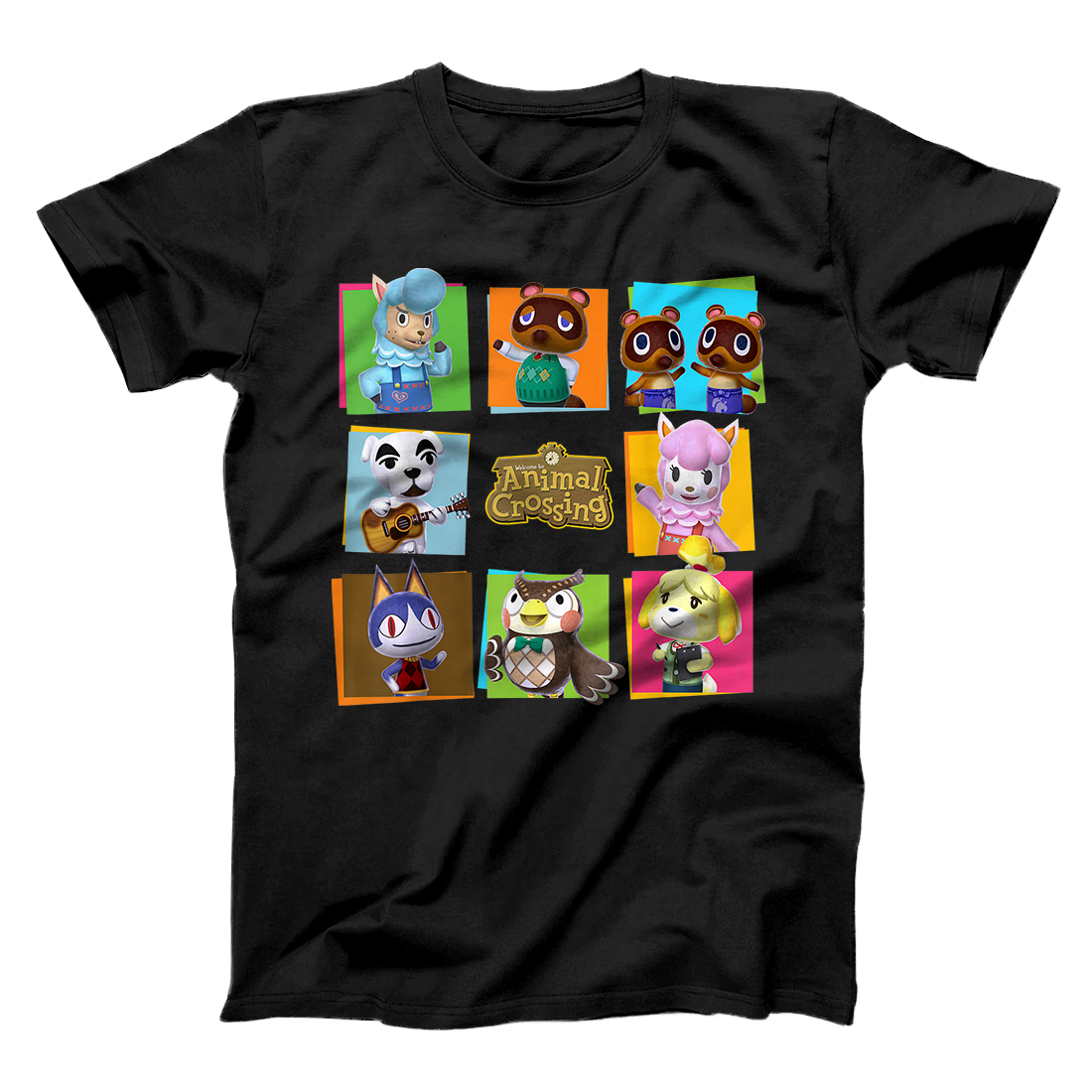 Personalized Animal Crossing Group Shot Panels T-Shirt
