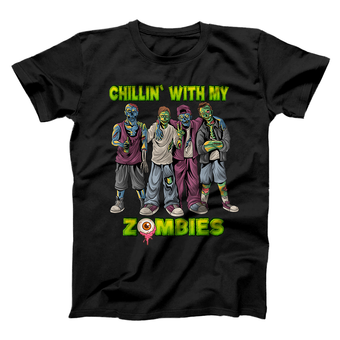 Personalized Chillin With My Zombies Halloween Friends T-Shirt