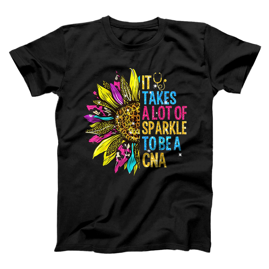 Personalized It Takes A Lot Of S_Parkle To Be A CNA Sunflower Hippie T-Shirt