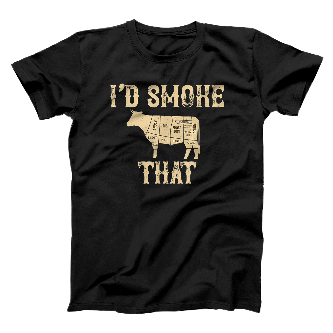 Personalized I'd Smoke That Cow BBQ Grilling Gift T-Shirt