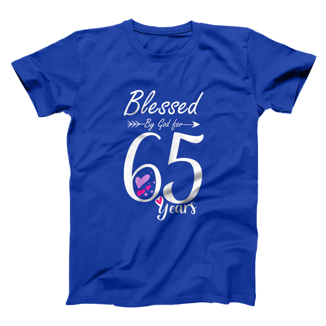 Personalized Womens 65th Birthday Tee Gift And Blessed For 65 Years 