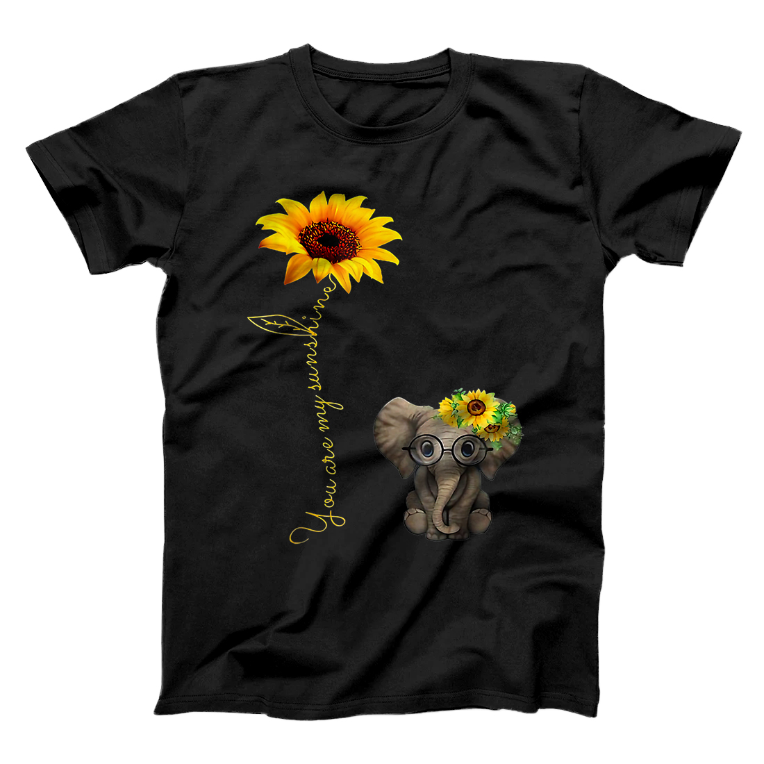 Personalized You Are My Sunshine Elephant Shirt Elephan Sunflower Gifts T-Shirt