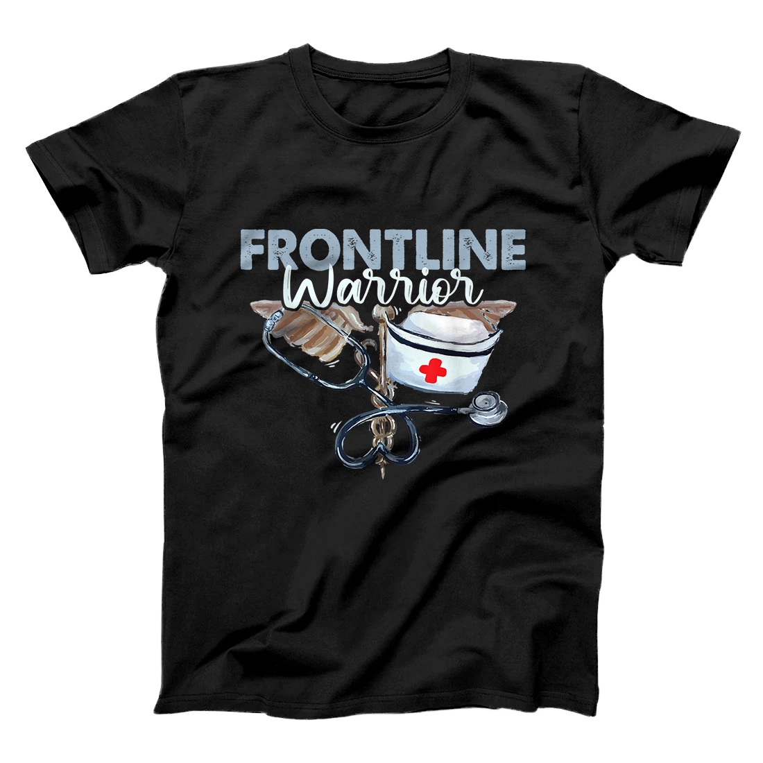Personalized Frontline Warrior Nurse - Proud CNA Healthcare Worker Gift T-Shirt