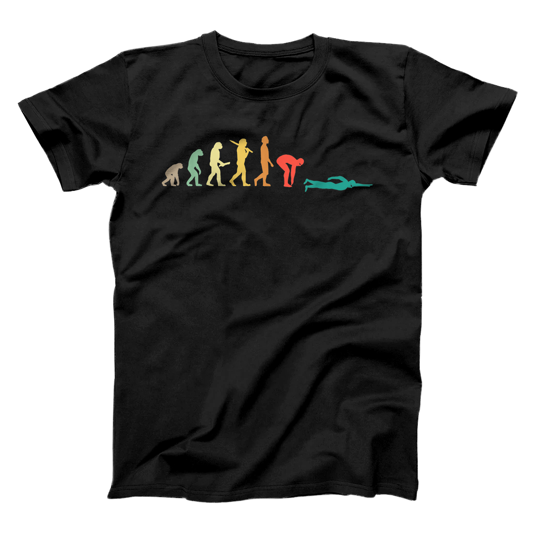 Personalized Retro Swimming Evolution Gift For Swimmers T-Shirt