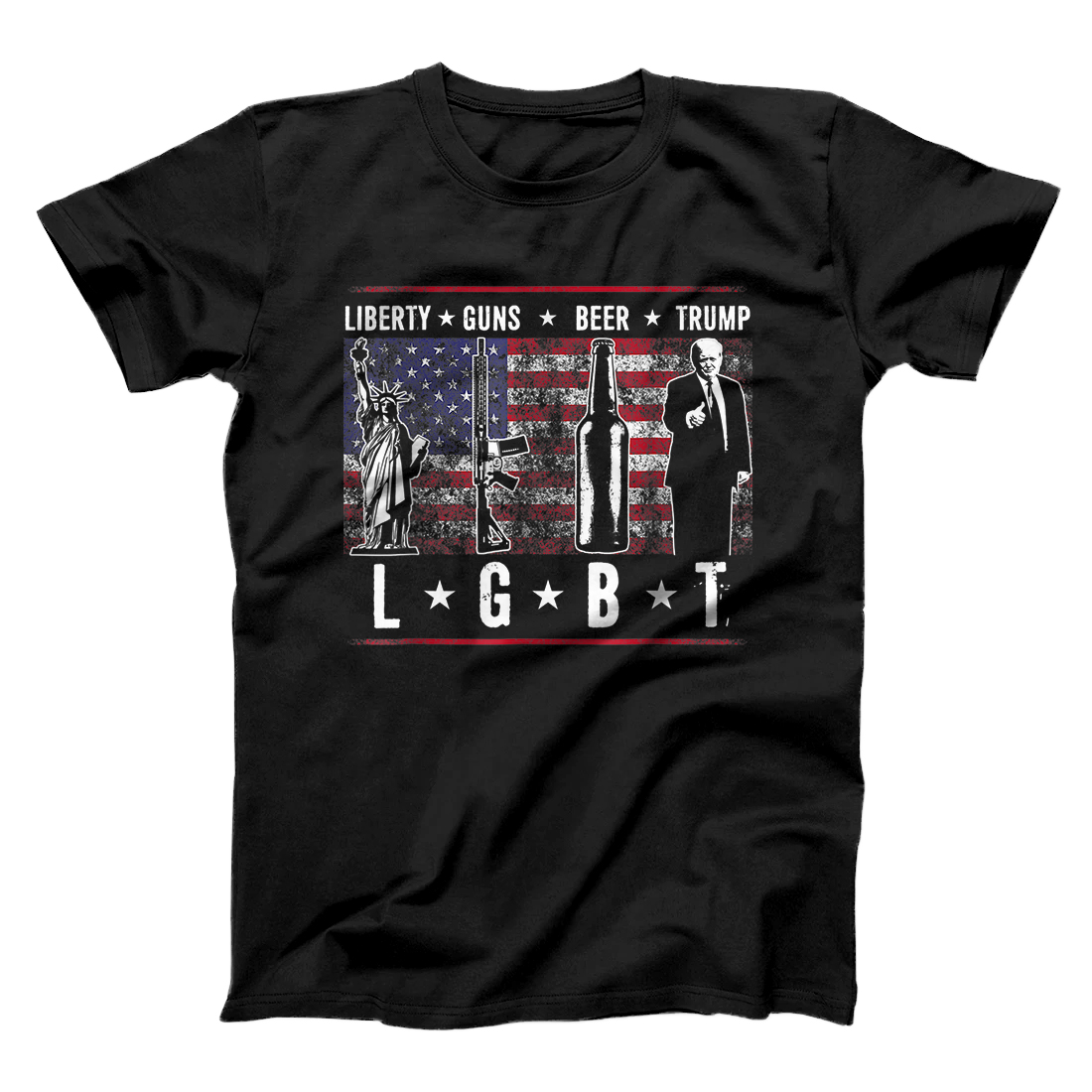Personalized Liberty Guns Beer Trump TShirt LGBT Parody T-Shirt