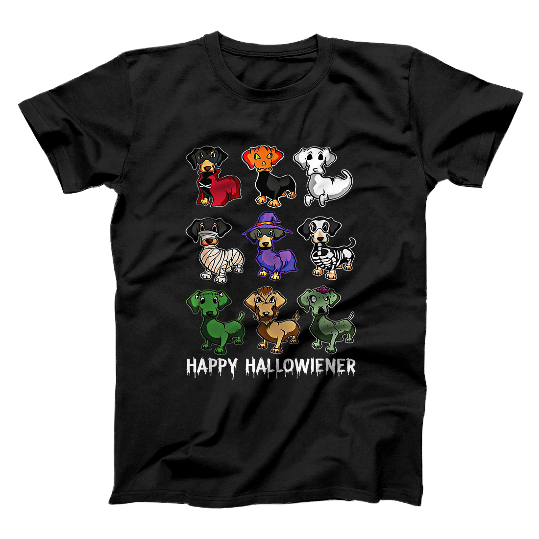 Personalized Happy Halloween Dachshund Dog Witch Mummy Halloween Horror T-Shirt