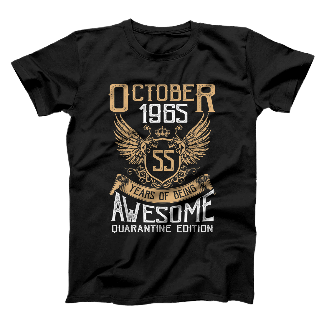 Personalized Vintage Quarantine Edition October 1965 55th Birthday Gift T-Shirt