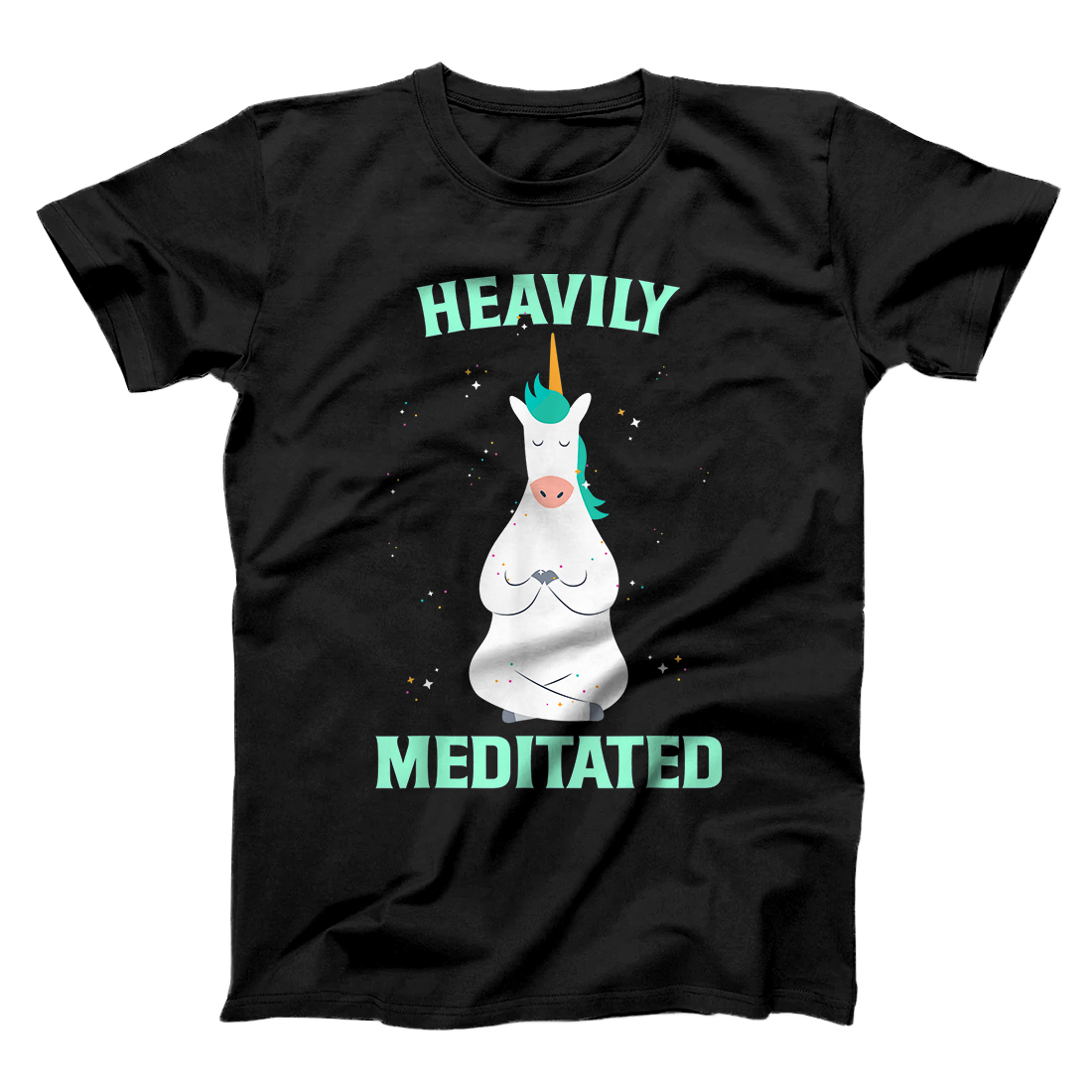 Personalized Heavily Meditated Unicorn Funny Yoga Meditation T-Shirt