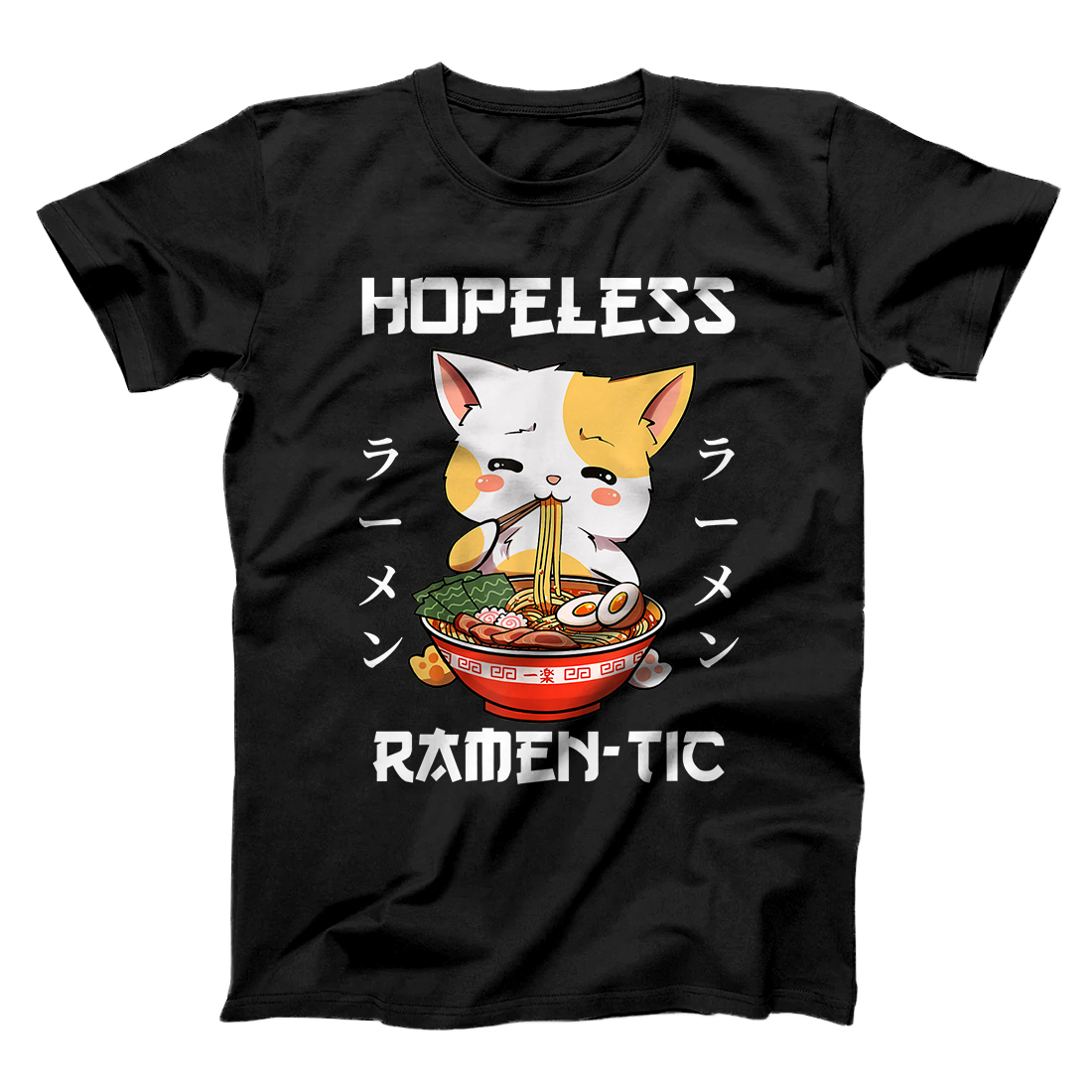 Personalized Kawaii Ramen Neko Shirt Japanese Noodle Anime Romantic Gift T-Shirt