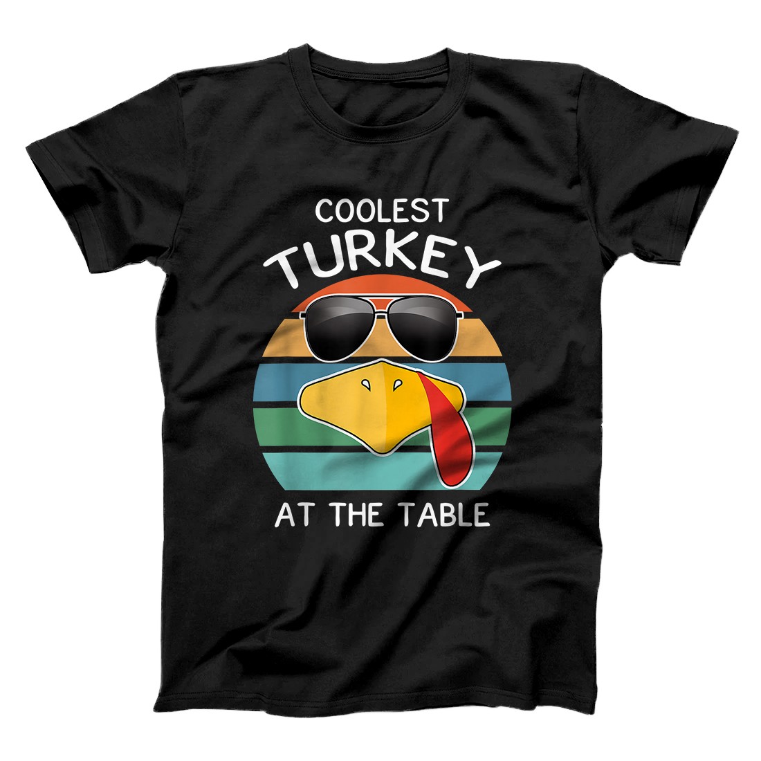 Personalized Coolest Turkey At The Table Funny Thanksgiving Retro T-Shirt
